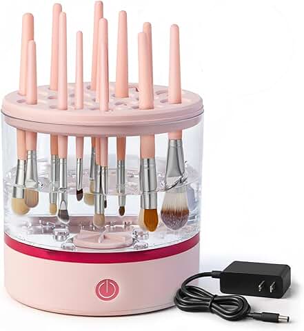 Electric Makeup Brush Cleaner for 17 Brushes, Portable and Dual Spin