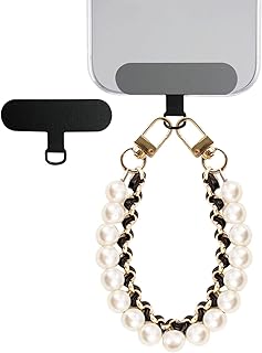 Pearl Phone Wristlet Strap with Detachable Tether