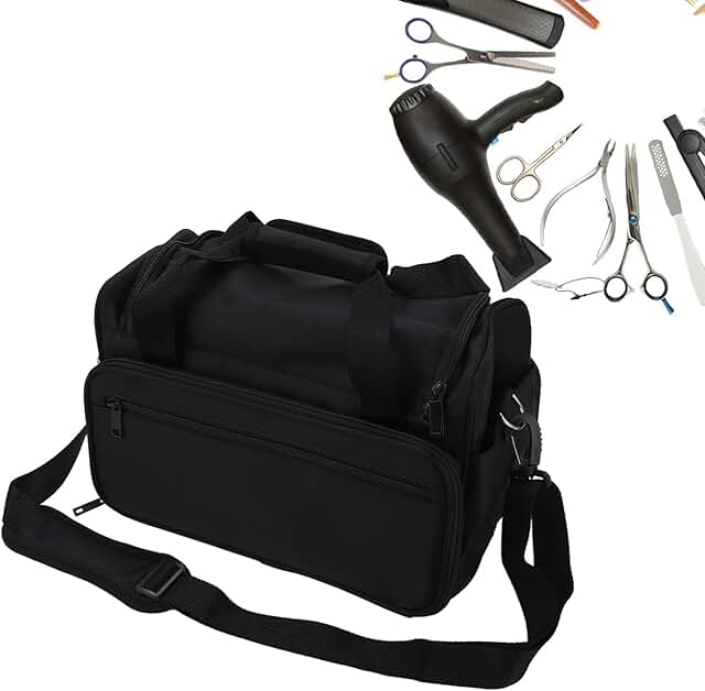 Portable Salon Hairdressing Tools Bag in Black