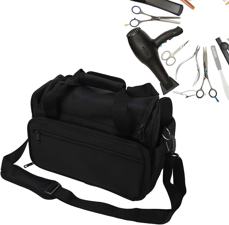 Portable Salon Hairdressing Tools Bag in Black
