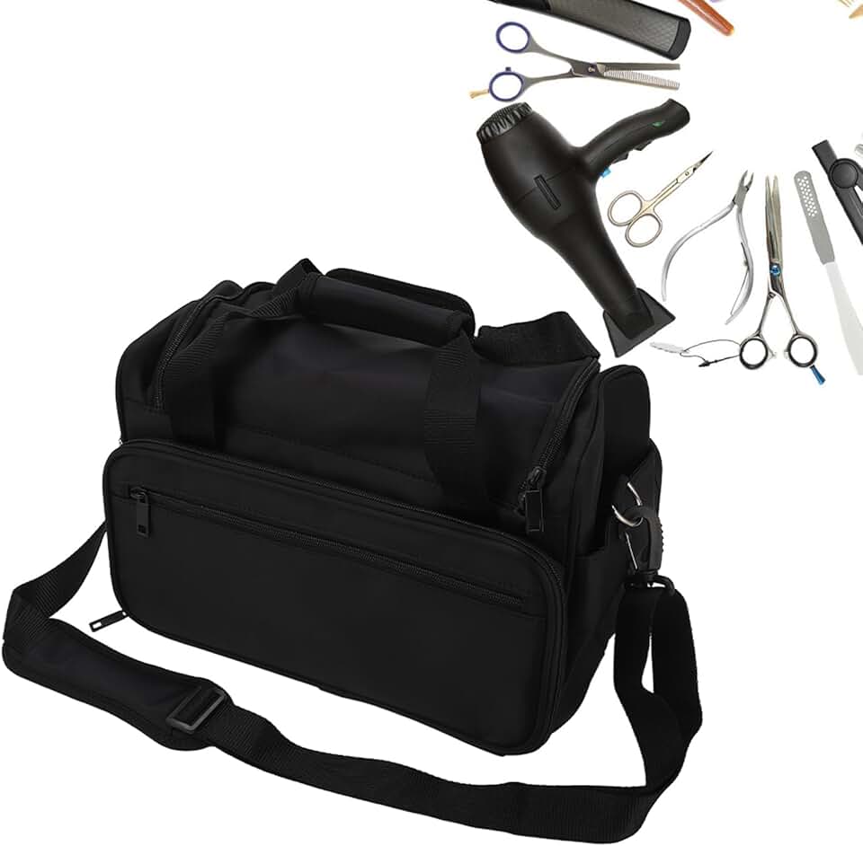 Portable Salon Hairdressing Tools Bag in Black