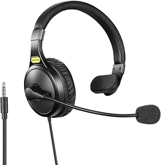 Lightweight Wired Backband Headset with 4.7' TRRS Cable