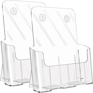Acrylic Brochure Holder for 8.5 x 11 Documents, 2 Pack