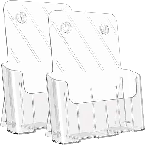 Acrylic Brochure Holder for 8.5 x 11 Documents, 2 Pack