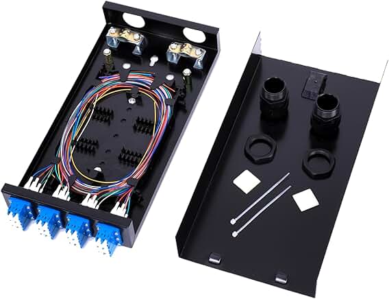 Duplex Fiber Enclosure with 24 Ports and Wall Mount