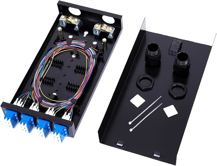 Duplex Fiber Enclosure with 24 Ports and Wall Mount