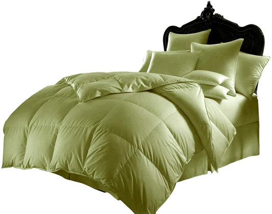 Soft 1000 Series 4 Pieces Goose Down Alternative Warm Comforter Set Comforter  BedSkirt  2 Pillowcases) 600 GSM Quilt Duvet Insert Over-Size King Sage 98'' x 120''