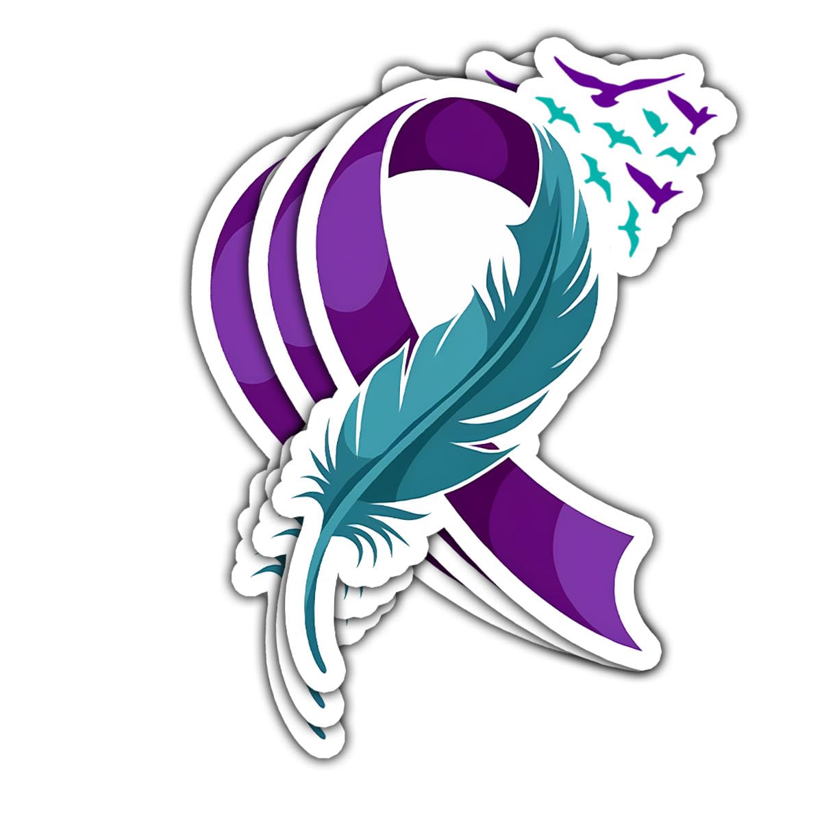 Set of 3 Suicide Awareness Ribbon Stickers