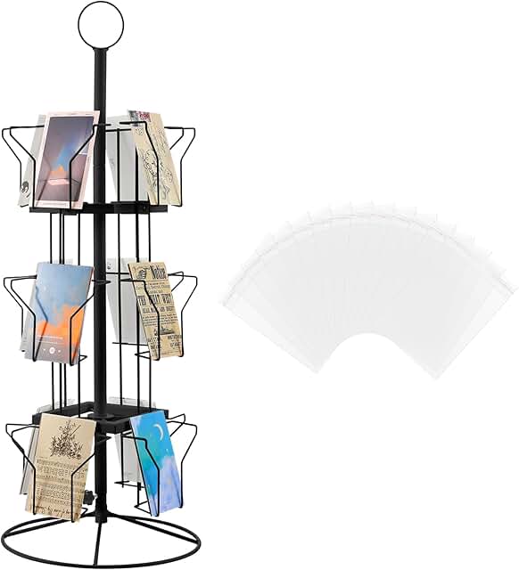 12-Pocket Rotating Greeting Card Display Stand