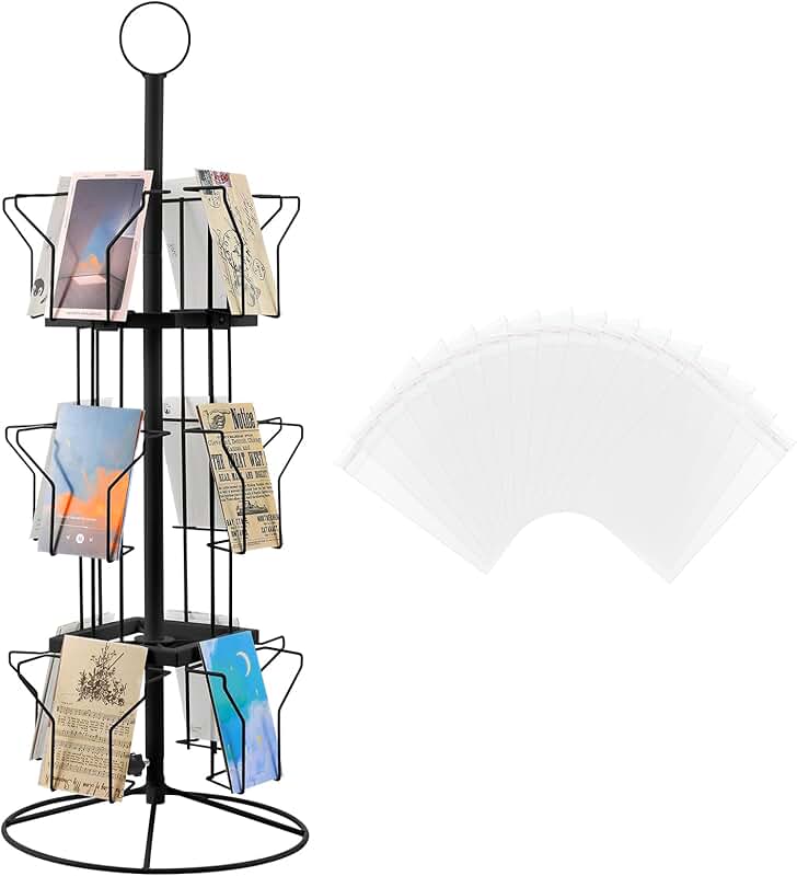 12-Pocket Rotating Greeting Card Display Stand