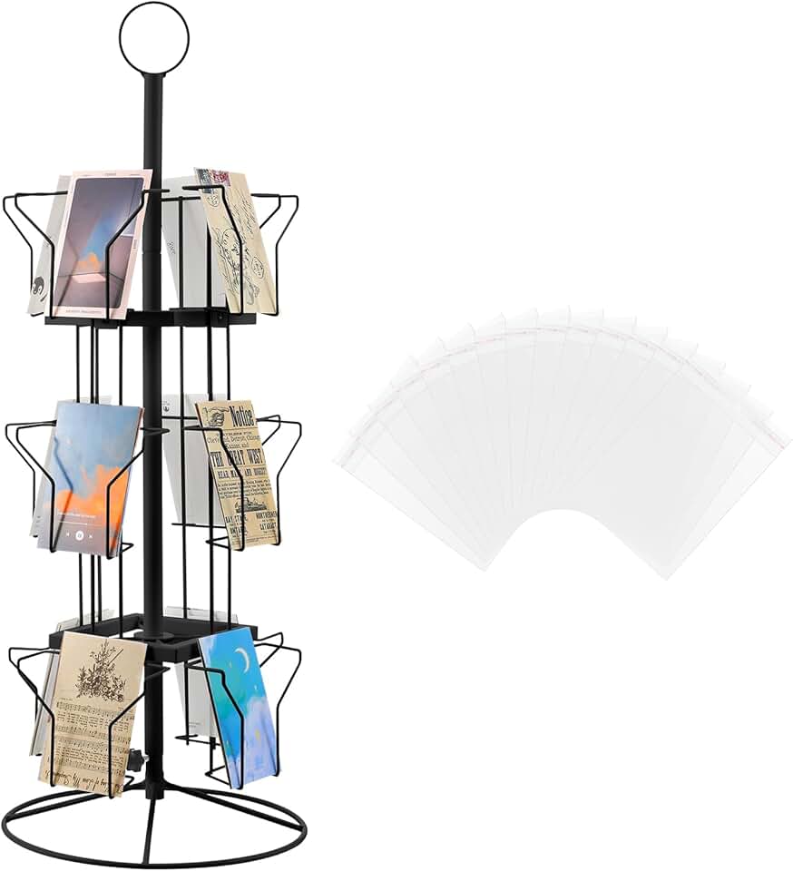 12-Pocket Rotating Greeting Card Display Stand
