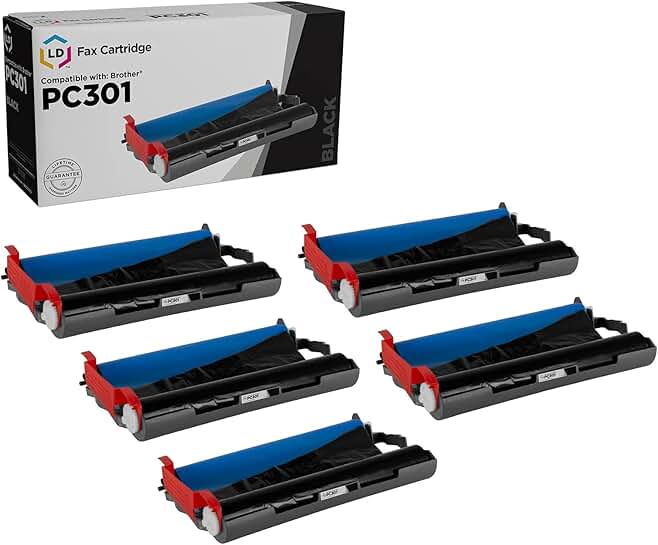 Fax Cartridge with Roll Replacement, 5-Pack