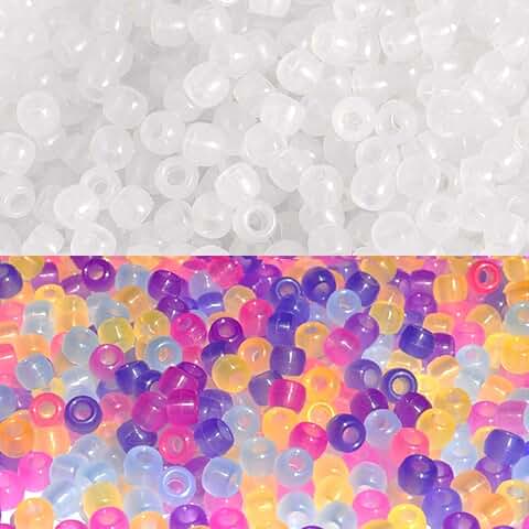 Multi-Color UV Reactive Plastic Beads, 2000 Pieces