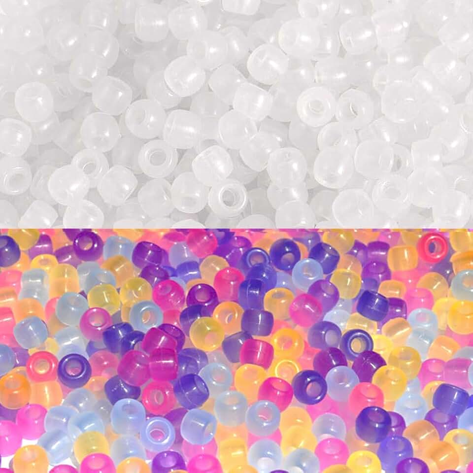 Multi-Color UV Reactive Plastic Beads, 2000 Pieces
