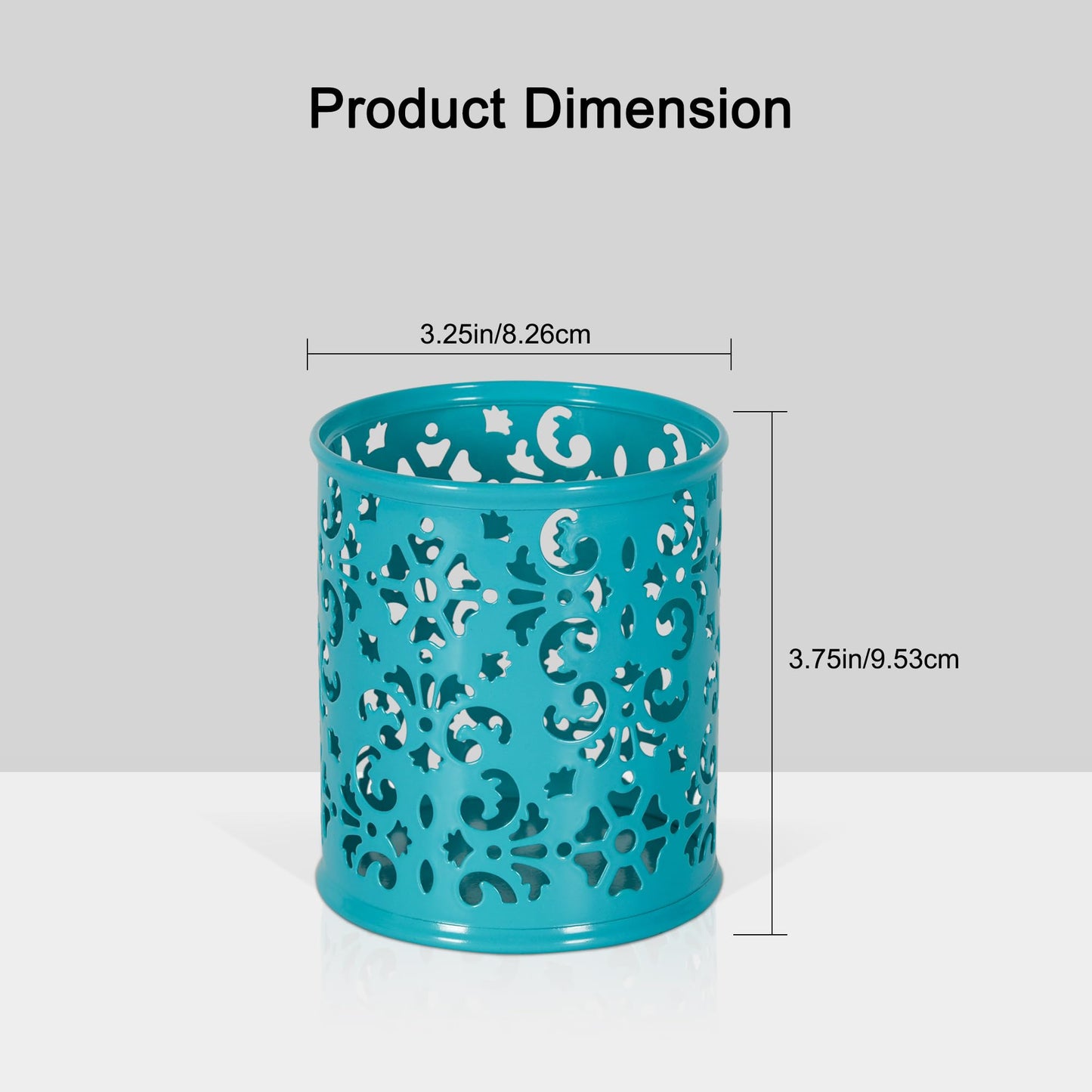 Dark Teal Metal Pen Holders for Desk, 2 Pack