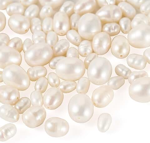 75 Pcs Natural Freshwater Pearl Beads for Jewelry Making