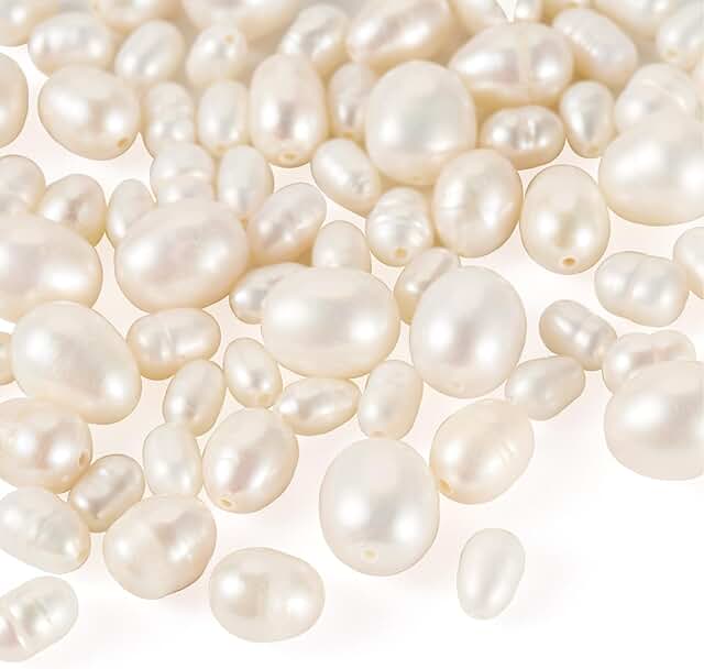 75 Pcs Natural Freshwater Pearl Beads for Jewelry Making