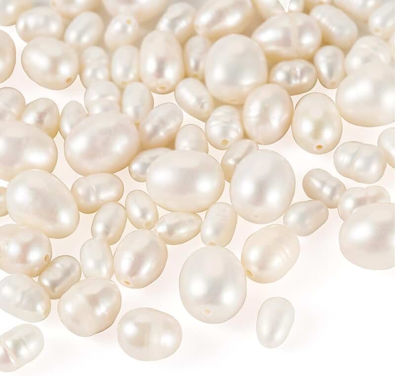 75 Pcs Natural Freshwater Pearl Beads for Jewelry Making