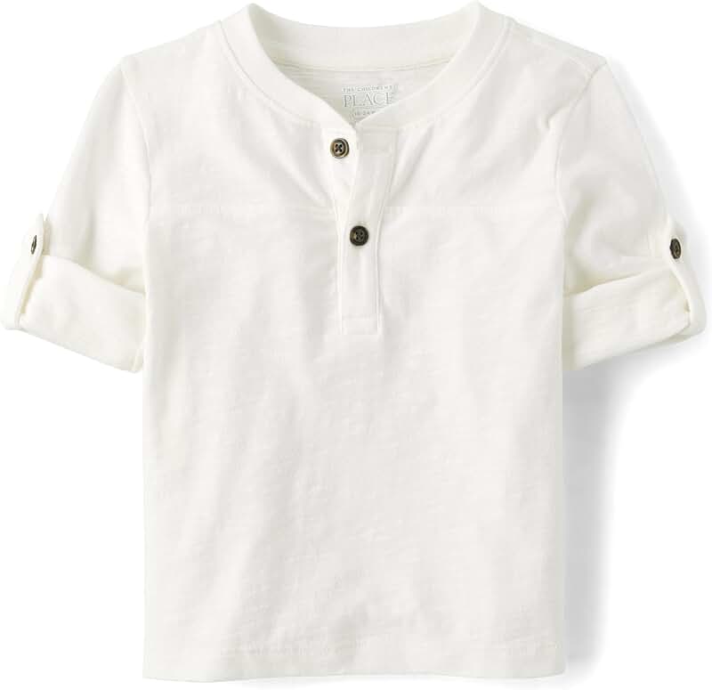Toddler Long Sleeve Rolled Cuff Henley Shirt 9-12 Months