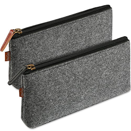 Two Felt Pencil Cases for Students and Office Supplies
