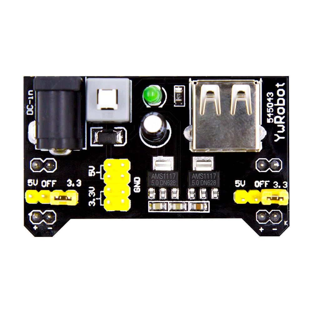 Power Supply Module for Breadboards, 3.3V/5V, DC 6.5-12V