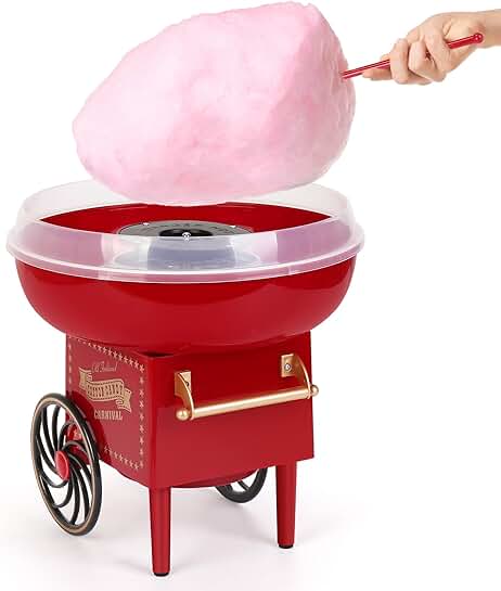 Mini Electric Cotton Candy Maker with Scoop and Splash-Proof Plate