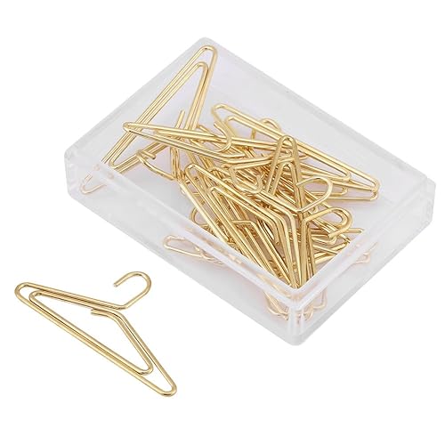 12 Hanger-Shaped Metal Paper Clips for Office and Home