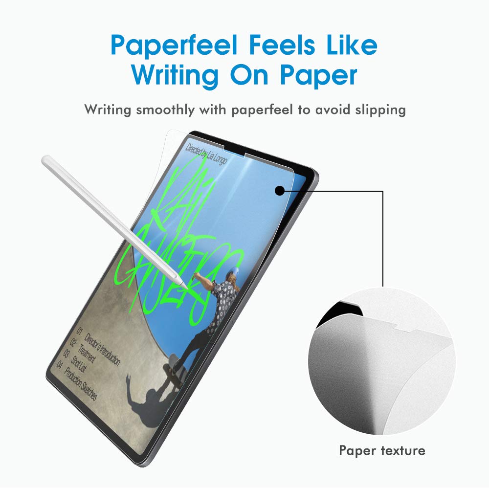 [2 PACK] Paperfeel Screen Protector Compatible with iPad Air 5th Generation (10.9 Inch, 2022) / iPad Air 4th Generation (10.9 Inch, 2020) / iPad Pro 11 (2021&2020&2018 Models), Write and Draw Like on
