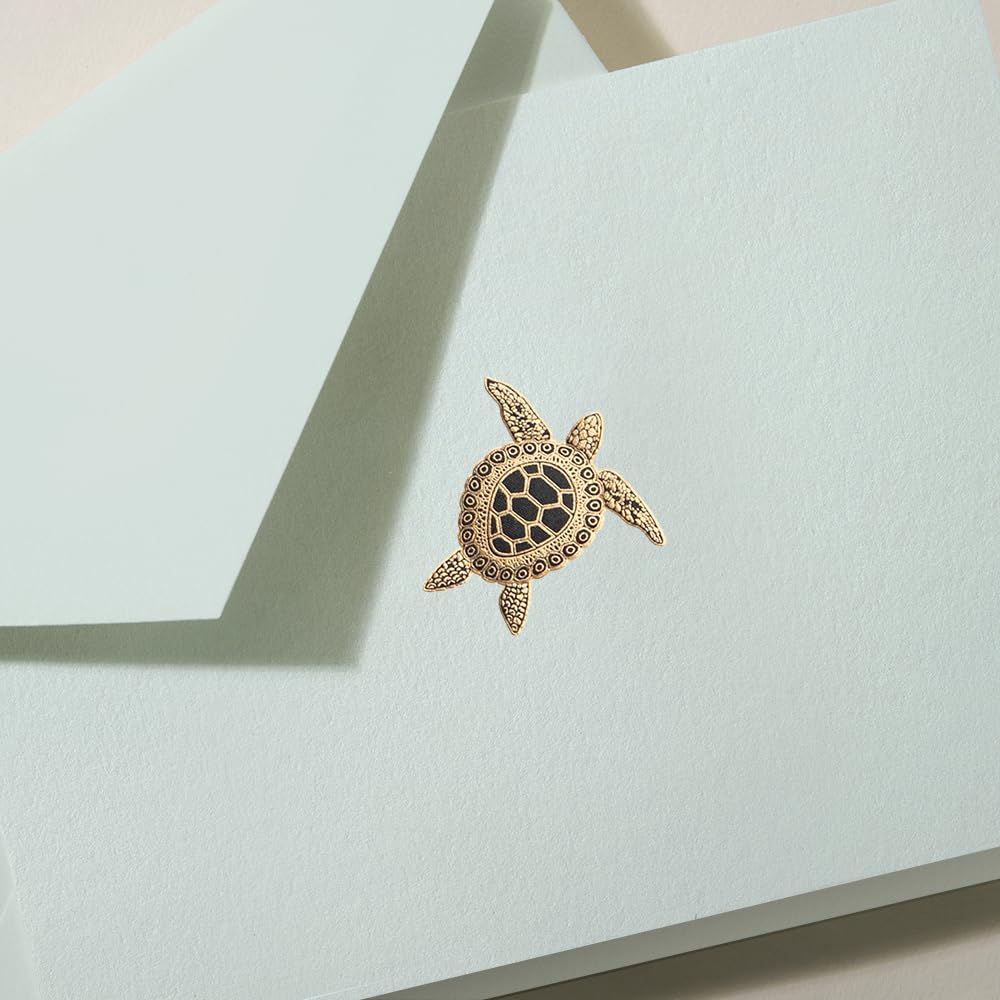 Sea Turtle Engraved Note on Beach Glass