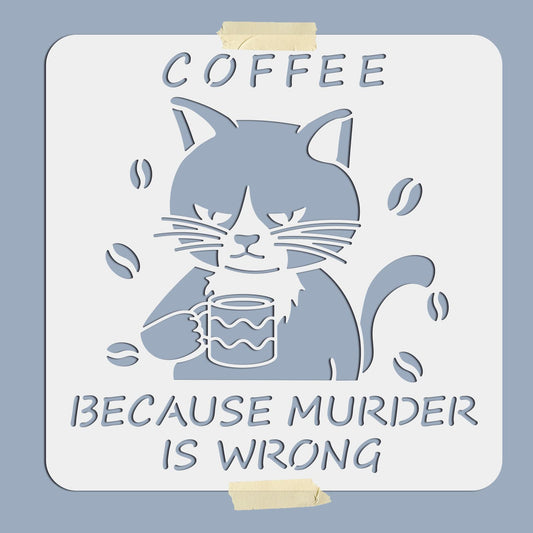 Cat Coffee Wall Art Template 11.8x11.8in