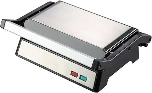 Dual Plate Non-Stick Panini Grill with Adjustable Temperature