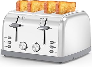 4-Slice Retro Stainless Steel Toaster with 7 Shade Settings