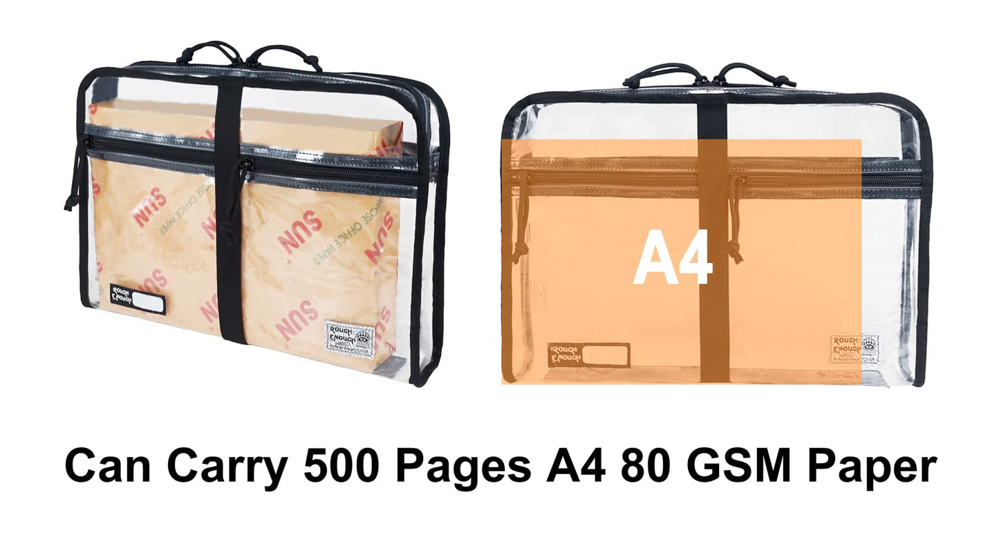 Plastic File Folder with Zipper for A4 Documents