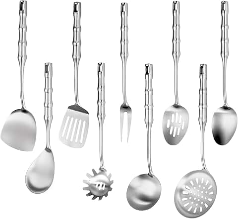 18/10 Stainless Steel Kitchen Utensils Set, 9 Pieces
