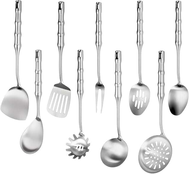 18/10 Stainless Steel Kitchen Utensils Set, 9 Pieces