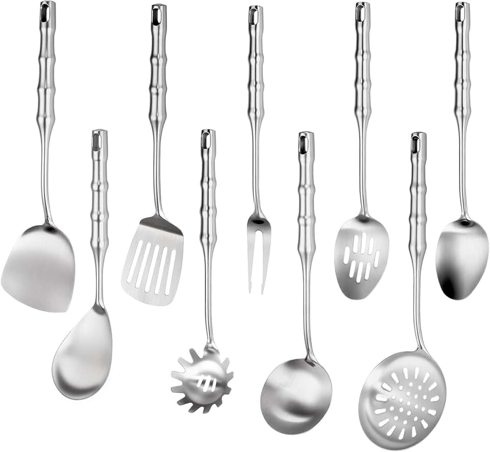 18/10 Stainless Steel Kitchen Utensils Set, 9 Pieces