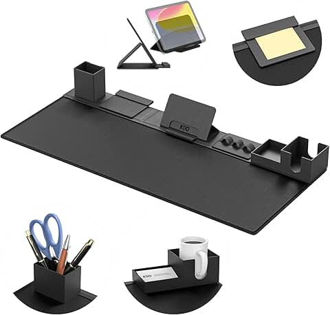 6-in-1 Desk Pad with Storage and Accessories