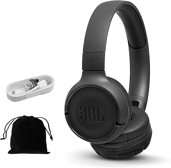 Wireless On-Ear Bluetooth Headphones with Extra Cable and Pouch