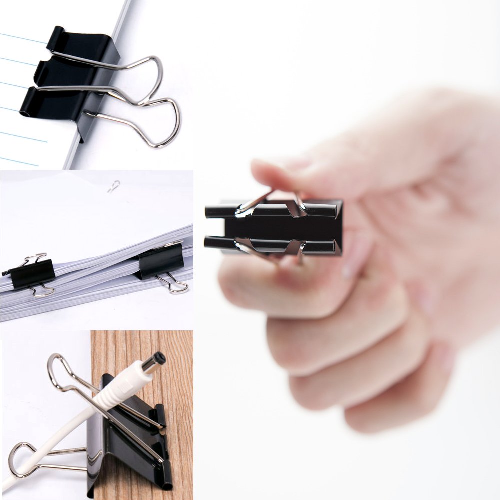 150 Large Metal Binder Clips in Assorted Sizes