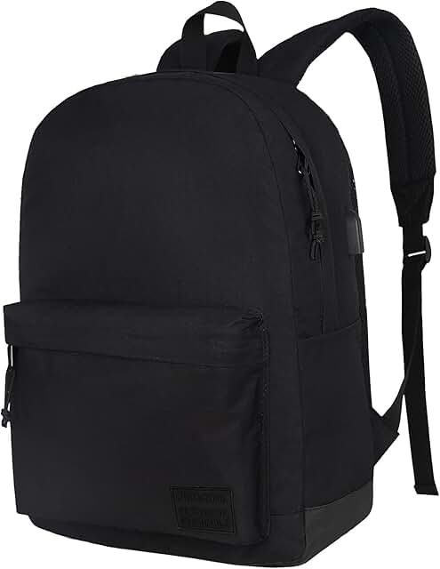 Casual Black Laptop Backpack for Men and Women