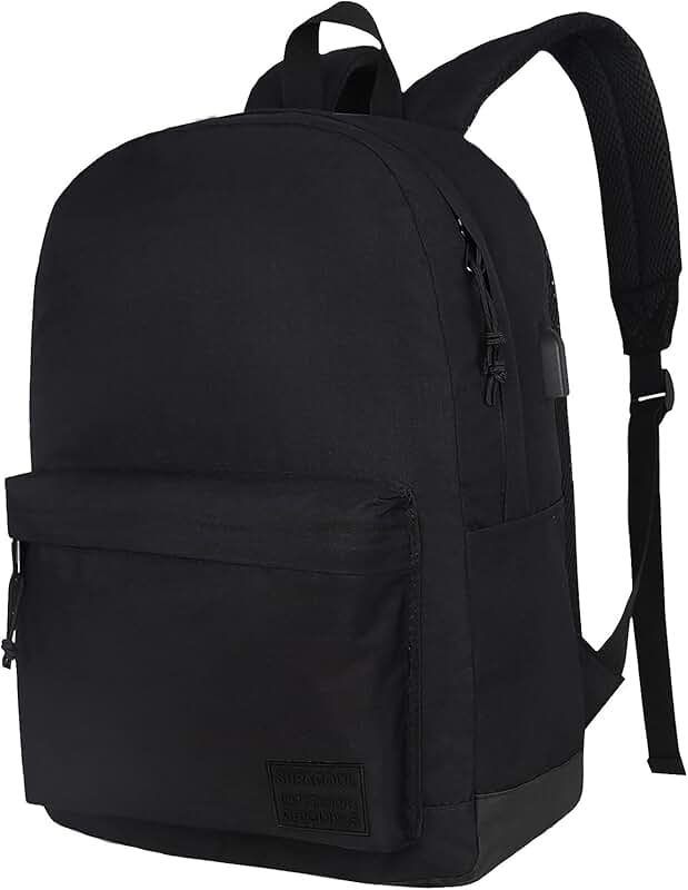 Casual Black Laptop Backpack for Men and Women