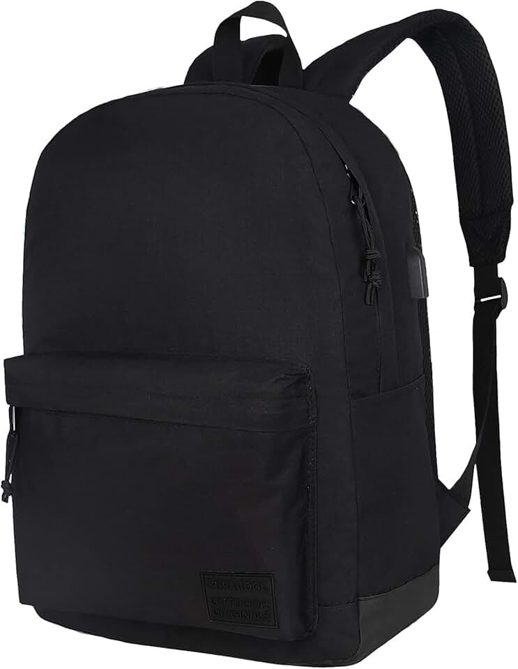 Casual Black Laptop Backpack for Men and Women