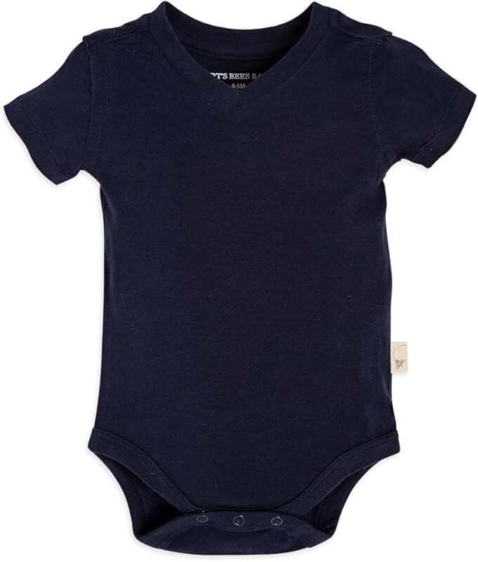 Organic Cotton Short Sleeve V Neck Bodysuit