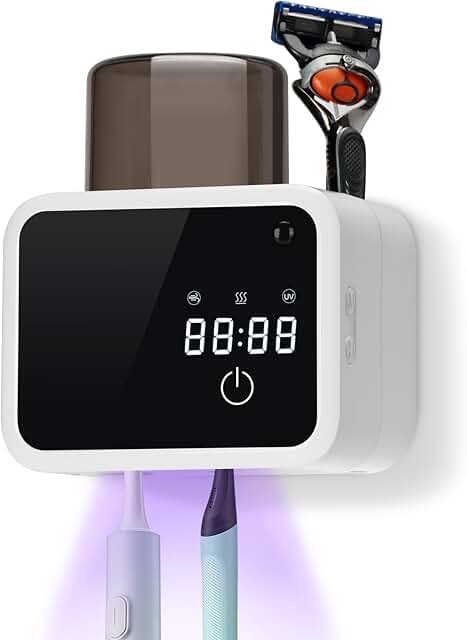 Wall-Mounted UV Toothbrush Holder with LED Screen