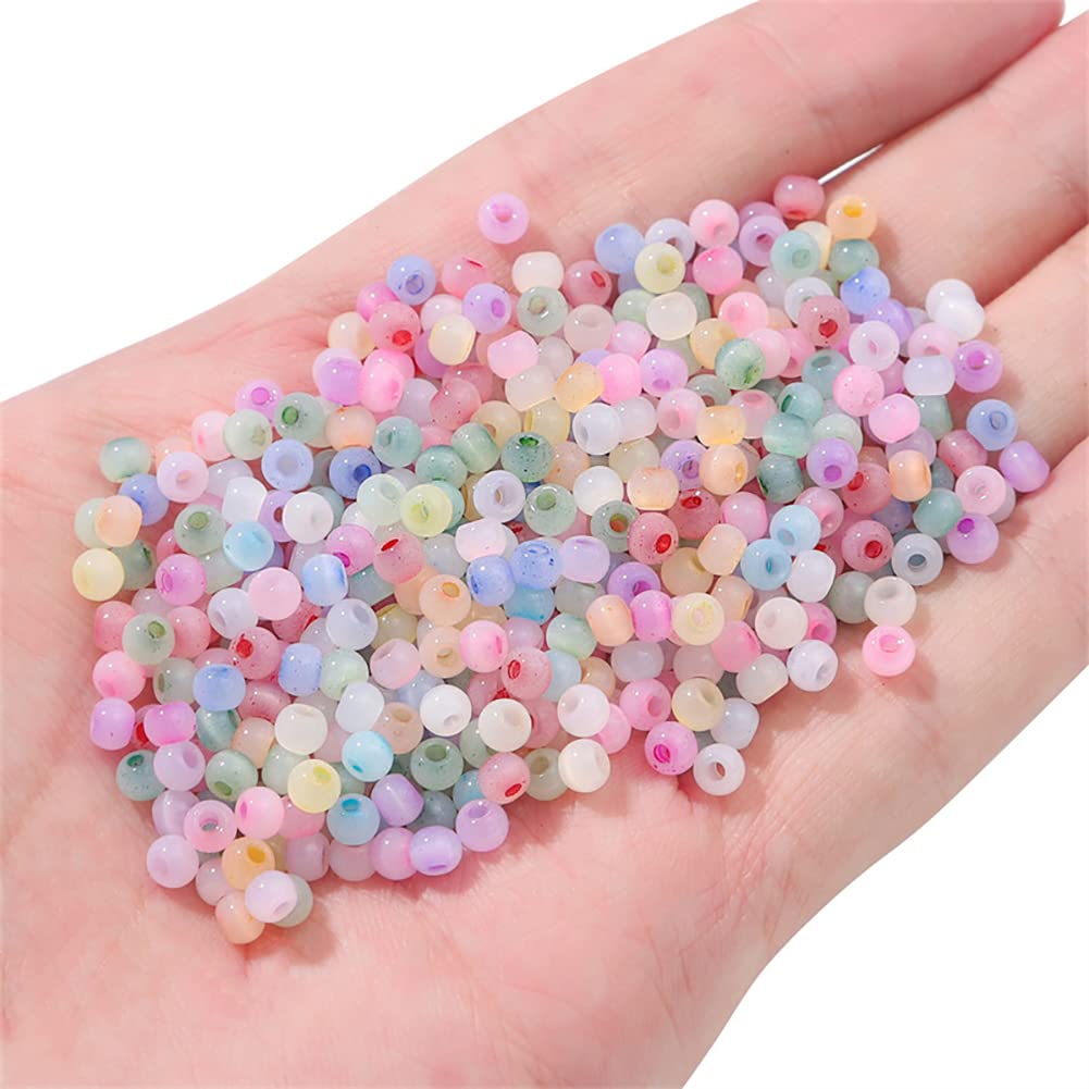 900 Pcs 4mm Colorful Glass Seed Beads for Jewelry Making
