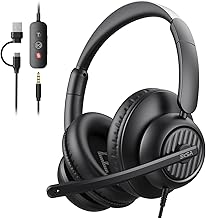 USB Headset with Microphone for Work and Calls