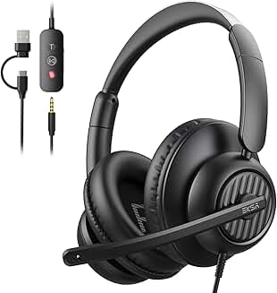 USB Headset with Microphone for Work and Calls