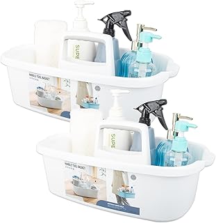 Large Portable Cleaning Supplies Caddy, 2 Pack