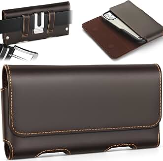Leather Phone Holster for iPhone and Galaxy with Belt Clip