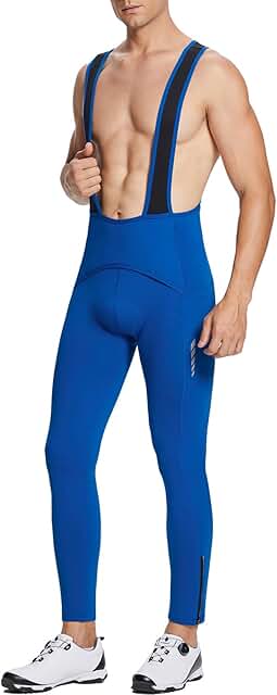 Men's Winter Cycling Bib Pants with 4D Padding and Water Resistance
